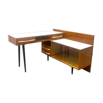 Bureau avec retour design Mojmir Požar par UP Zavody,  Vintage Tchèque 1960s