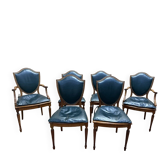 Suite de 4 chaises et 2 fauteuils anglais