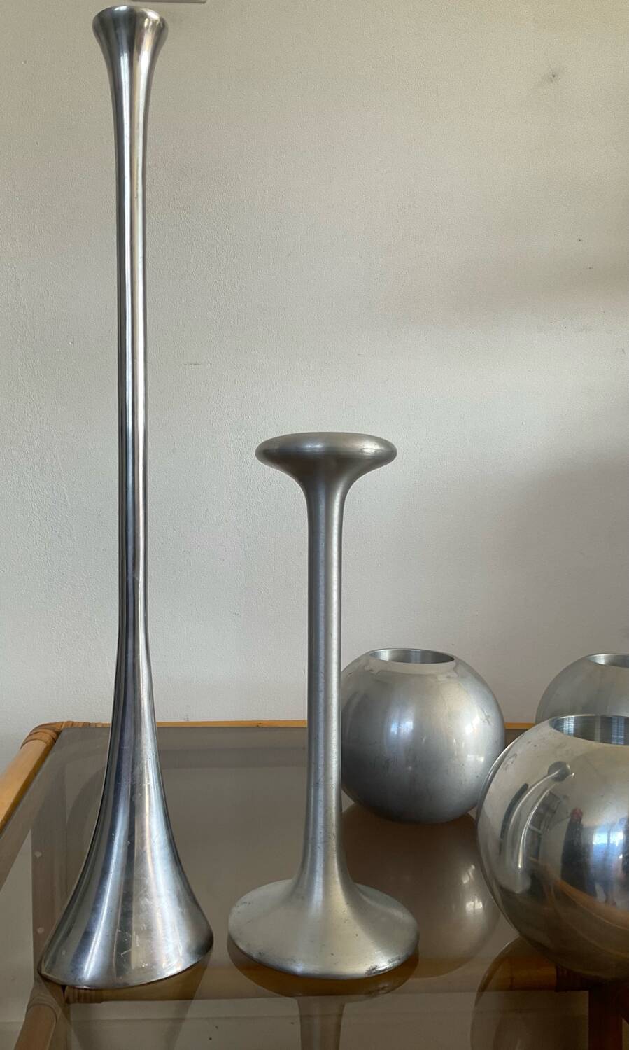 Set of 5 vintage IKEA aluminum candle holders
