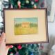 Wood framing fabric and vintage naif campaign décor