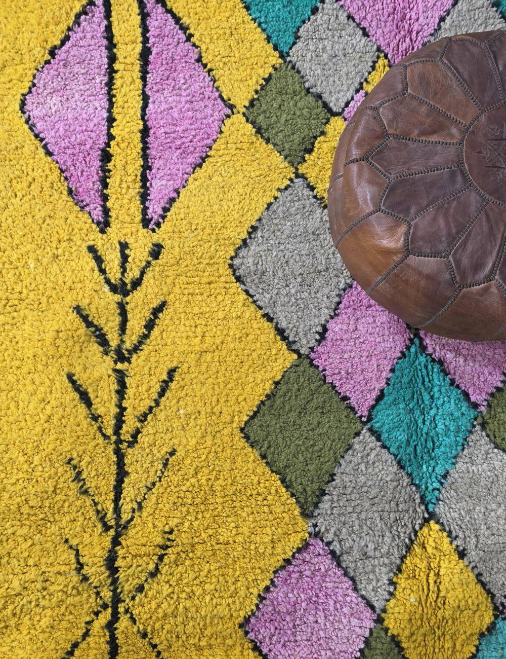 Tapis jaune Berbère - 254 x 190 cm