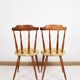 Pair of chairs in turned wood and fabric, vintage, dating from 1960.