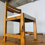 Ensemble de salle à manger moderniste du milieu du siècle en pin, style Chapo, Perriand, Jeanneret, années 50