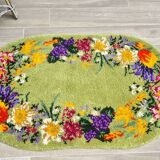 Oval rug from the 70s in pure wool 144x88cm