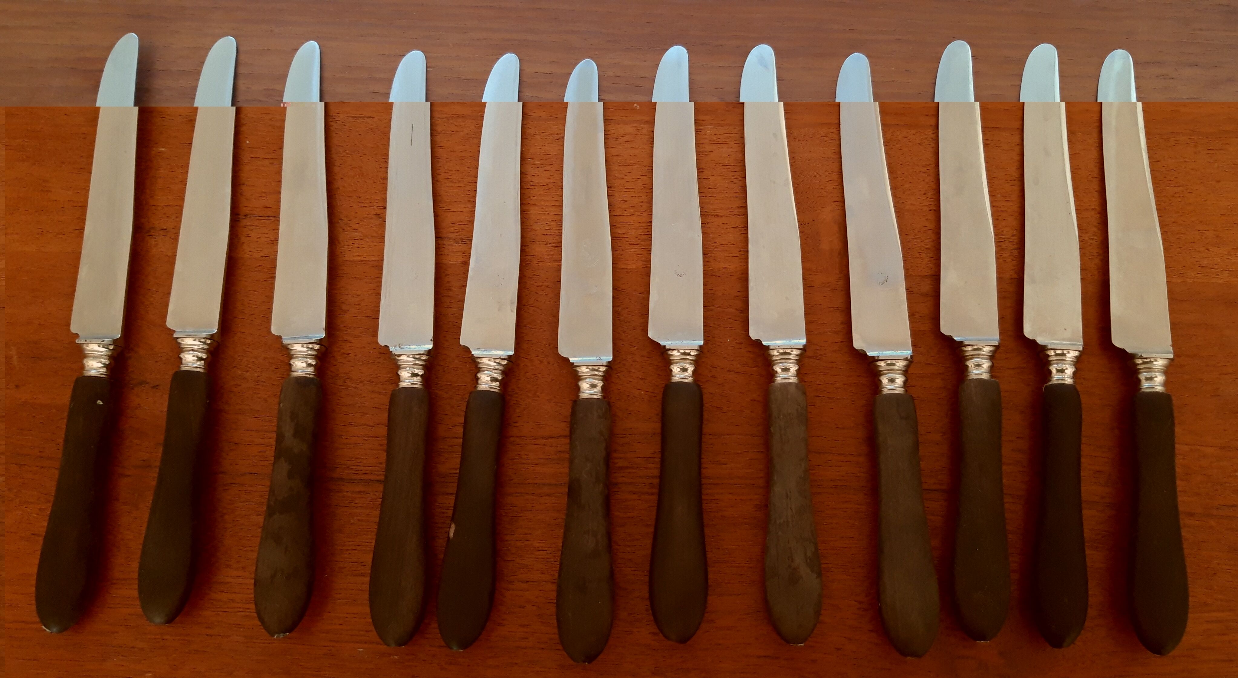 12 knives au gaulois blackened wooden handle