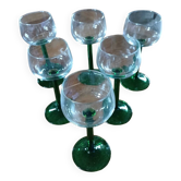 6 verres anciens à vin blanc