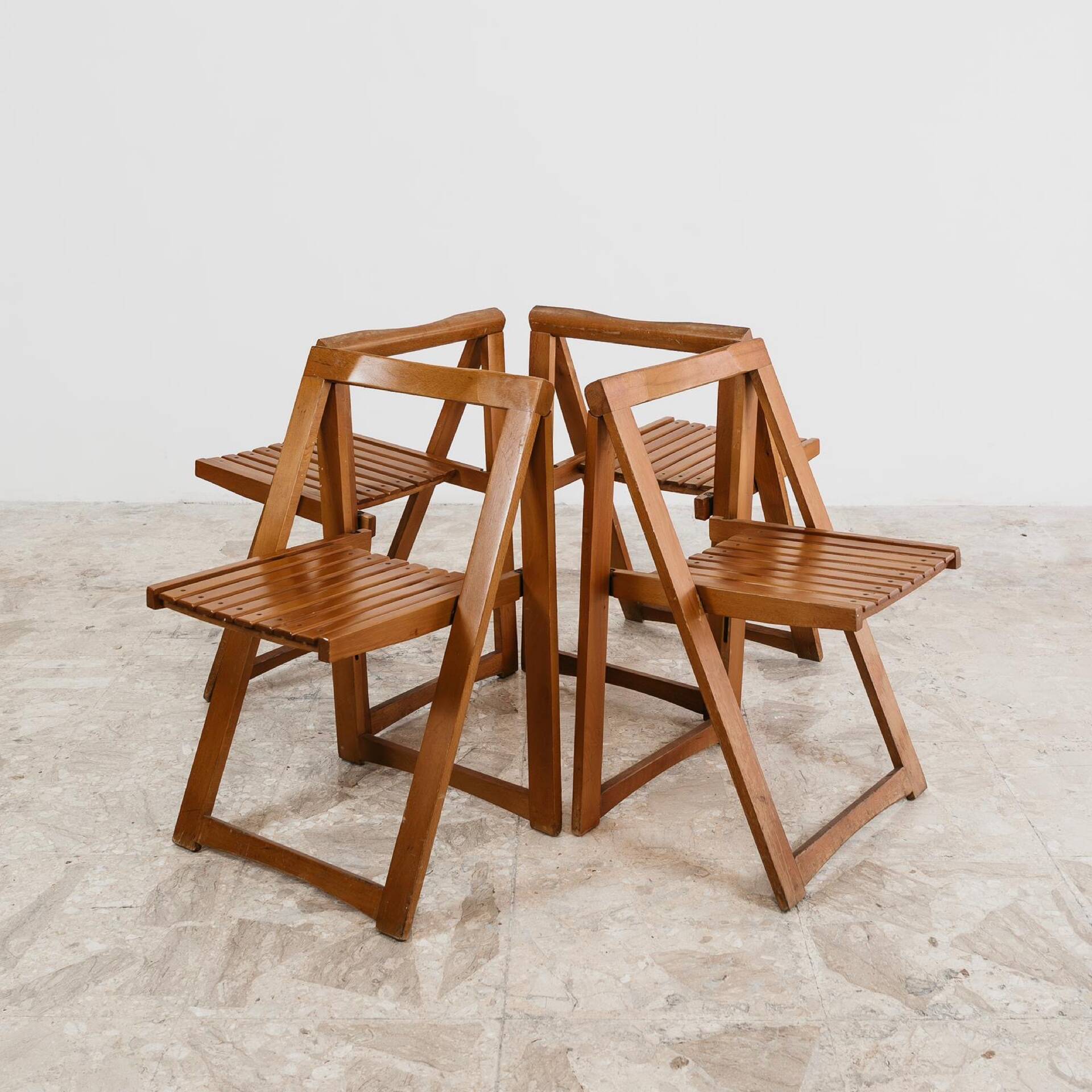 Aldo Jacober Per Alberto Bazzani 4 Sedie Mod. Trieste Anni ‘60 Design