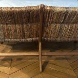 Olivier de Schrijver bench in teak and wild straw