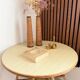 Vintage round tripod side table in rattan