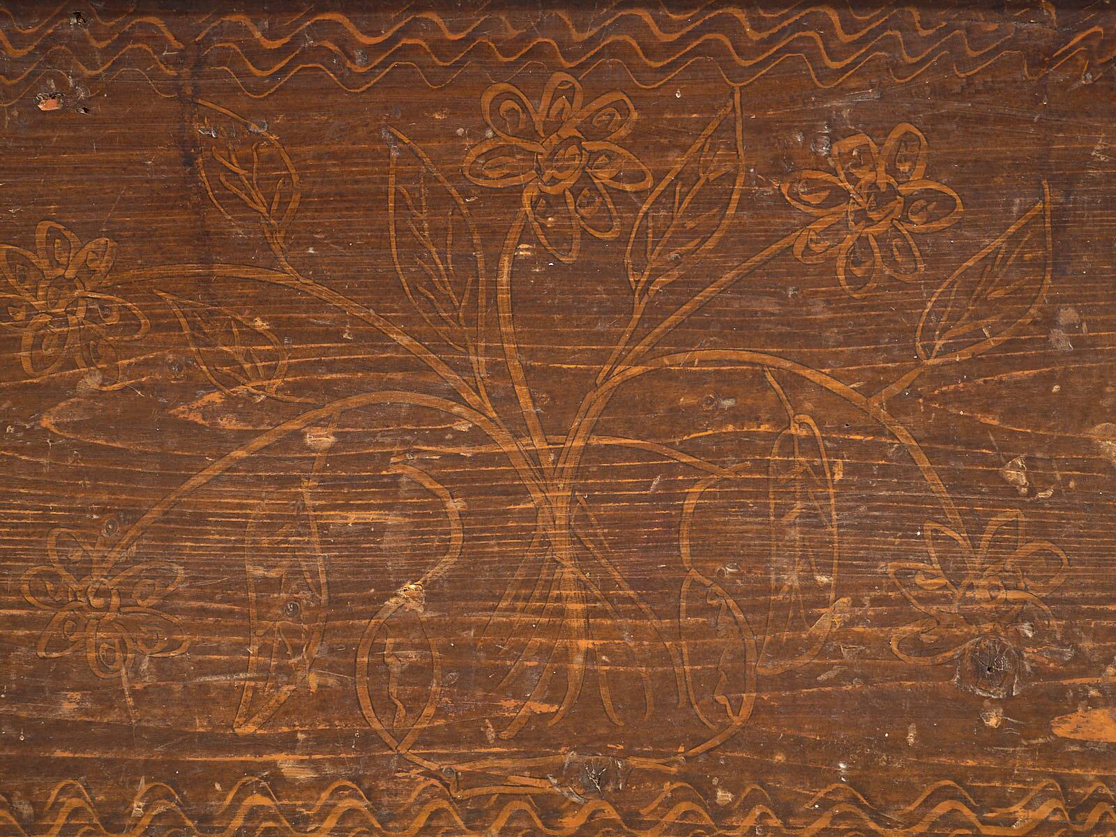 Antique chest with floral motifs (c.1920)