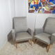 Pair of vintage chairs from the 50s compass feet