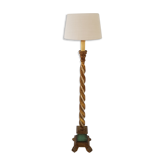 Lampadaire colonne en bois doré