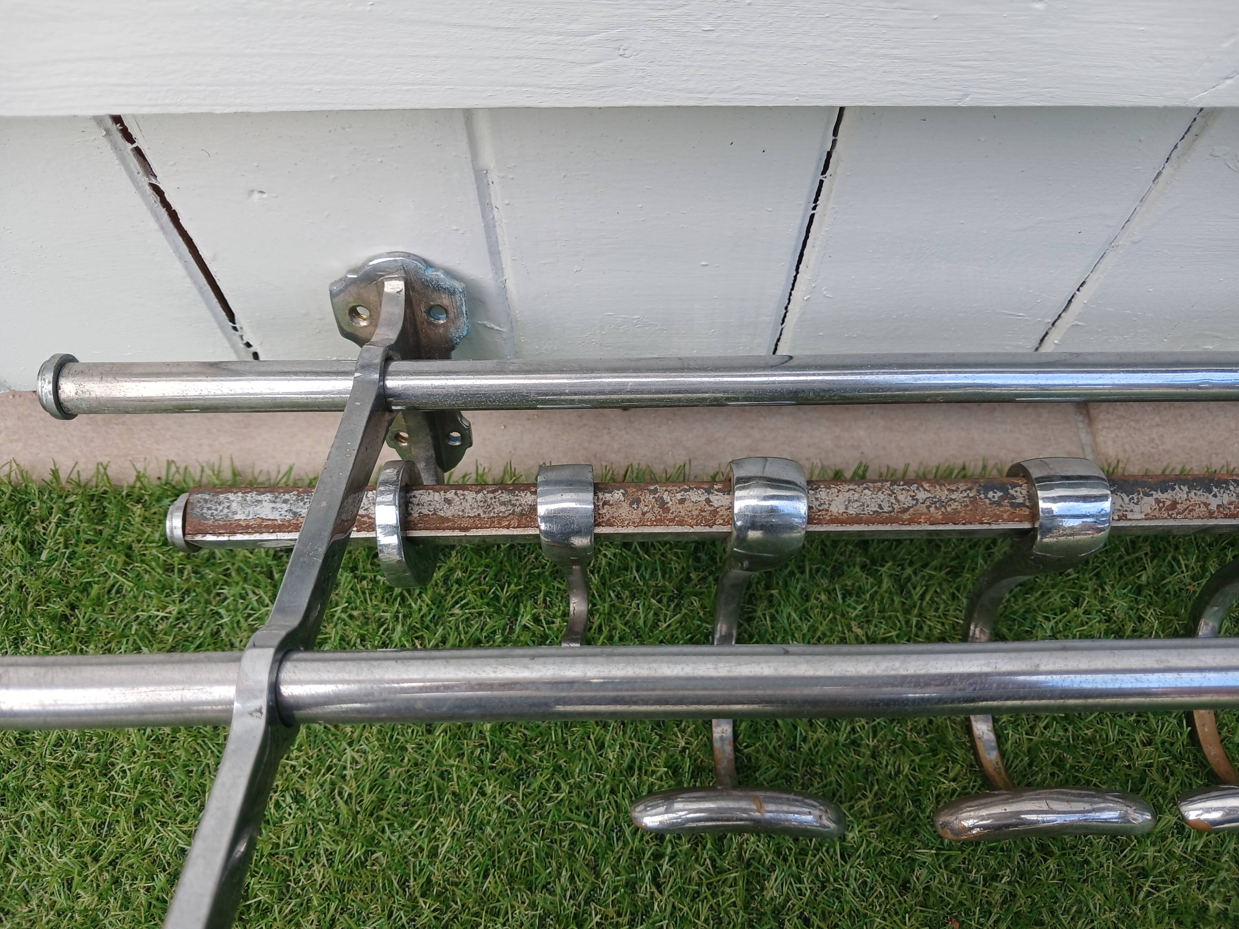 Wall mounted coat rack antique hat rack train chrome