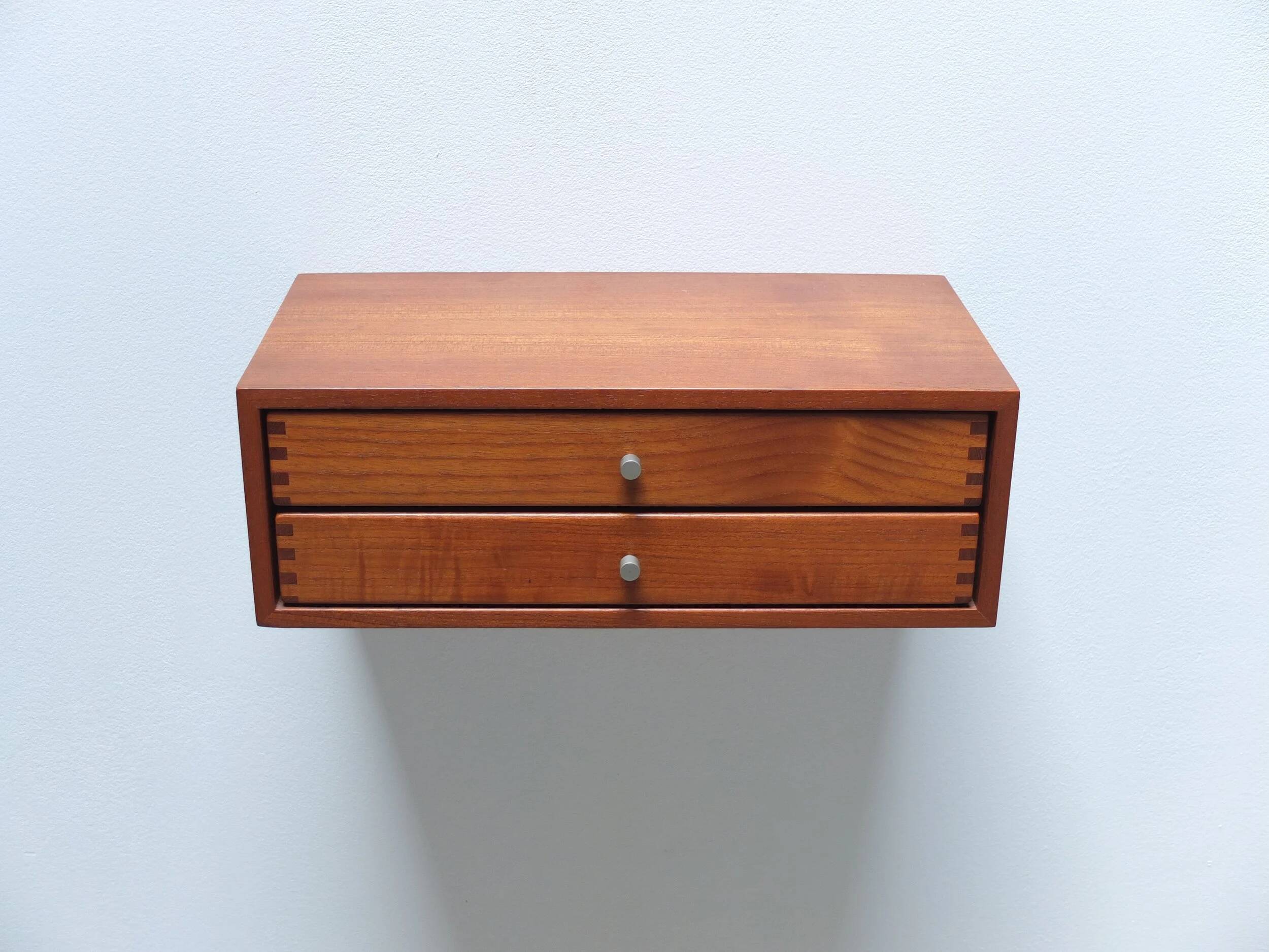 Floating wall shelf with drawers by Kai Kristiansen for Axel Kjersgaard, 1960s