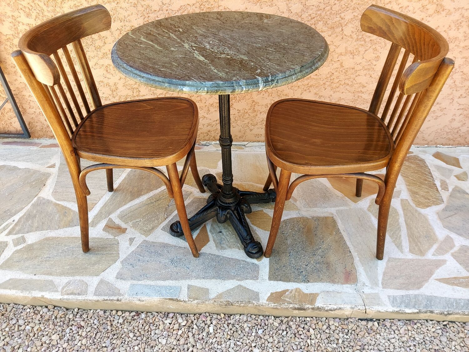 Vintage marble gueridon table 1980s