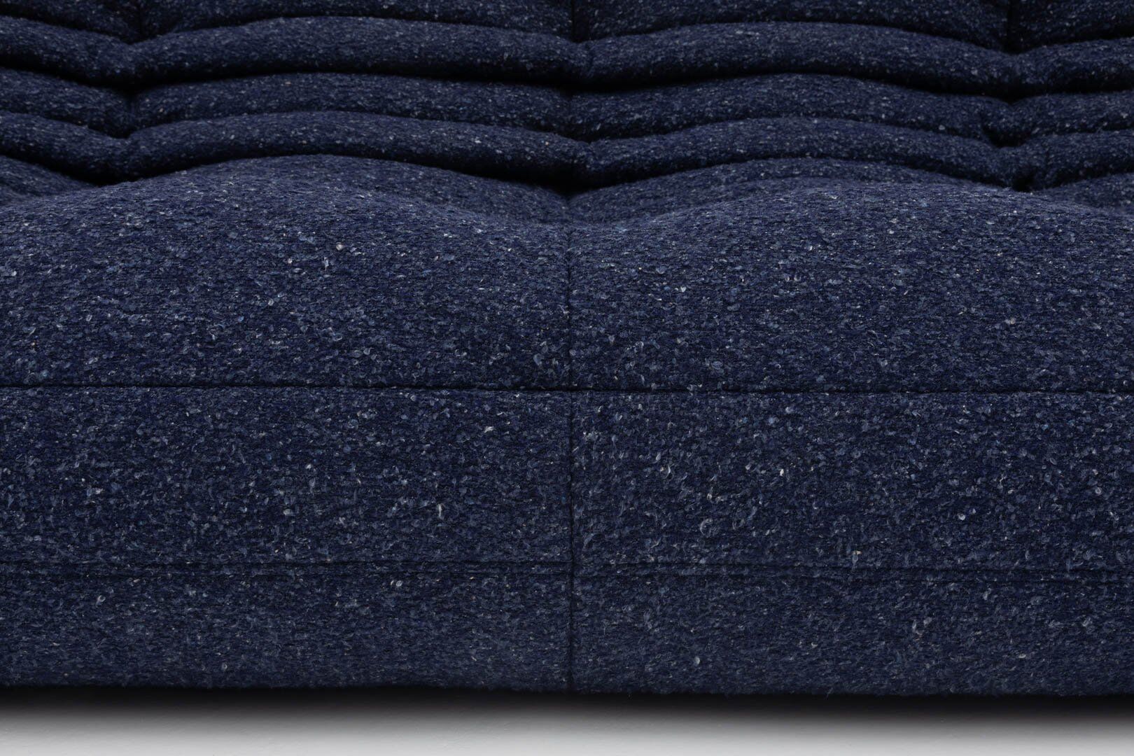 Togo three-seater sofa in dark blue boucle by Michel Ducaroy for Ligne Roset