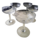 8 vintage champagne glasses Decorated with a ground frieze
