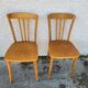 Pair of monobloc bistro chairs