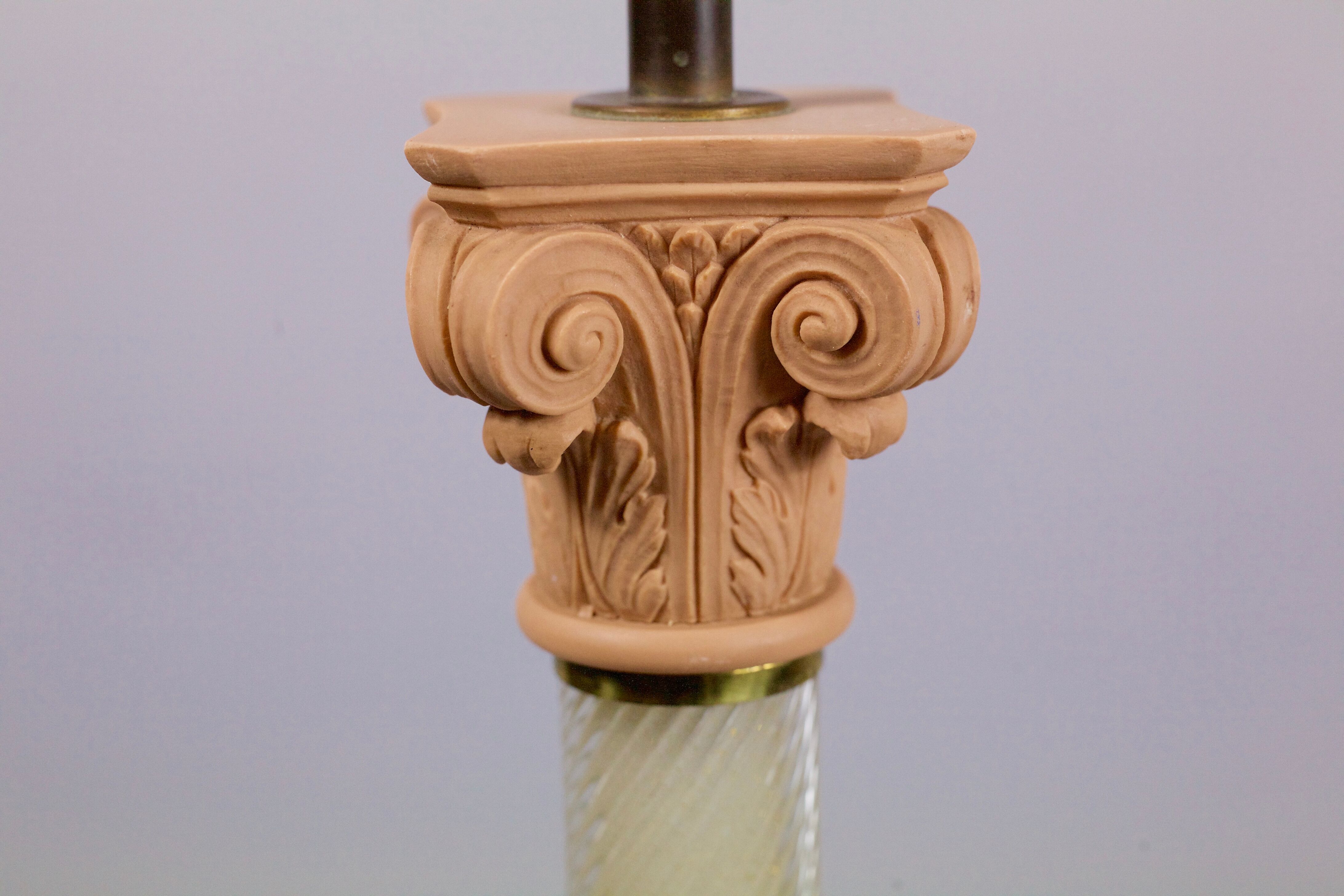 Lamp Tommaso Barbi Murano brass ceramic glass