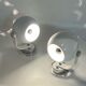 Ensemble de lampes eyeball en métal et plexiglas space age années 70