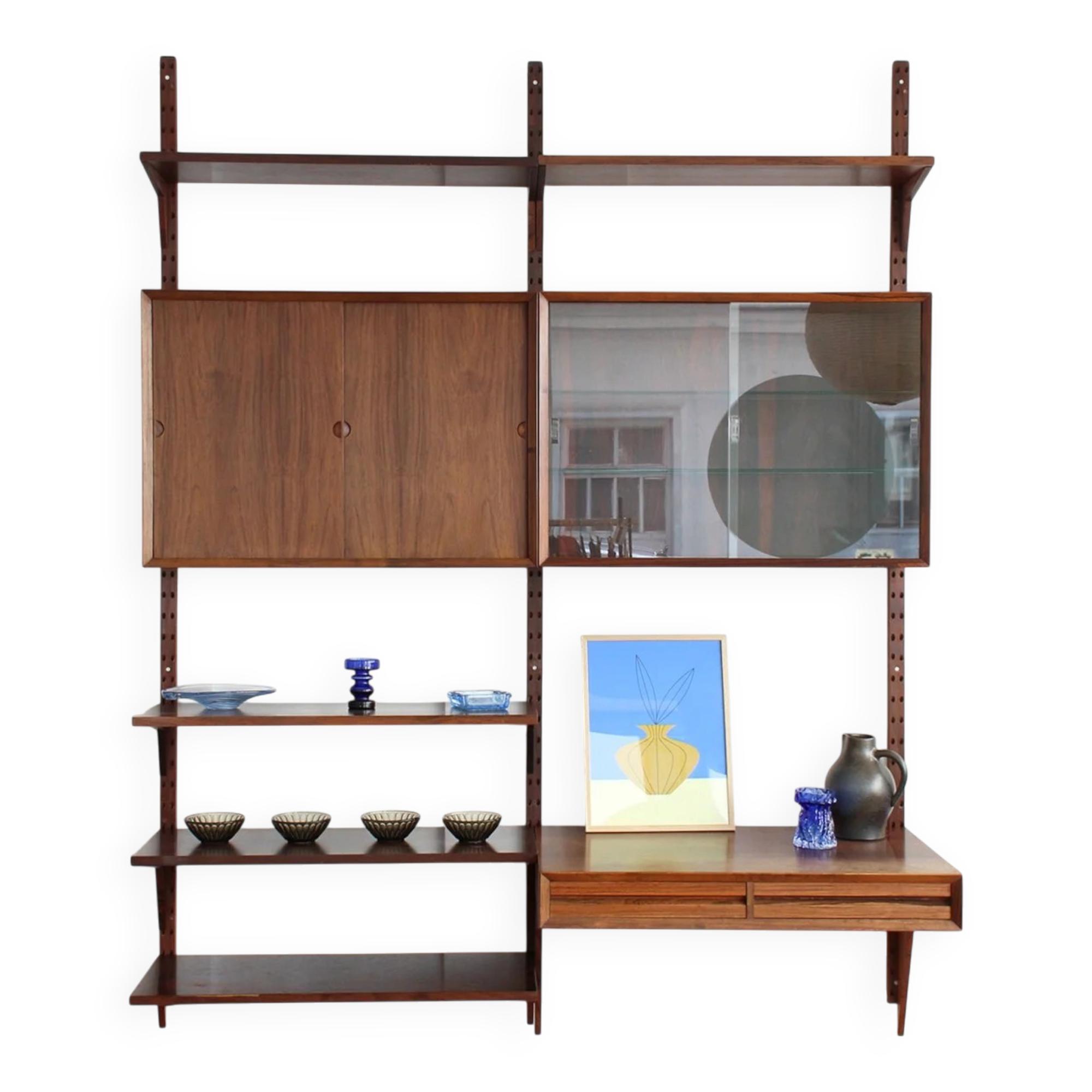 Système de shelving Poul Cadovius, palissandre