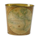 Wastepaper basket Massilly France vintage sheet metal decoration planisphere, 1960