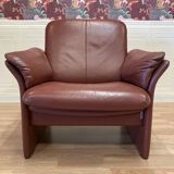 Pair of "Erpo" designer leather armchairs
