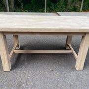 Extendable farmhouse table with renovated solid wood flaps 140-200cm