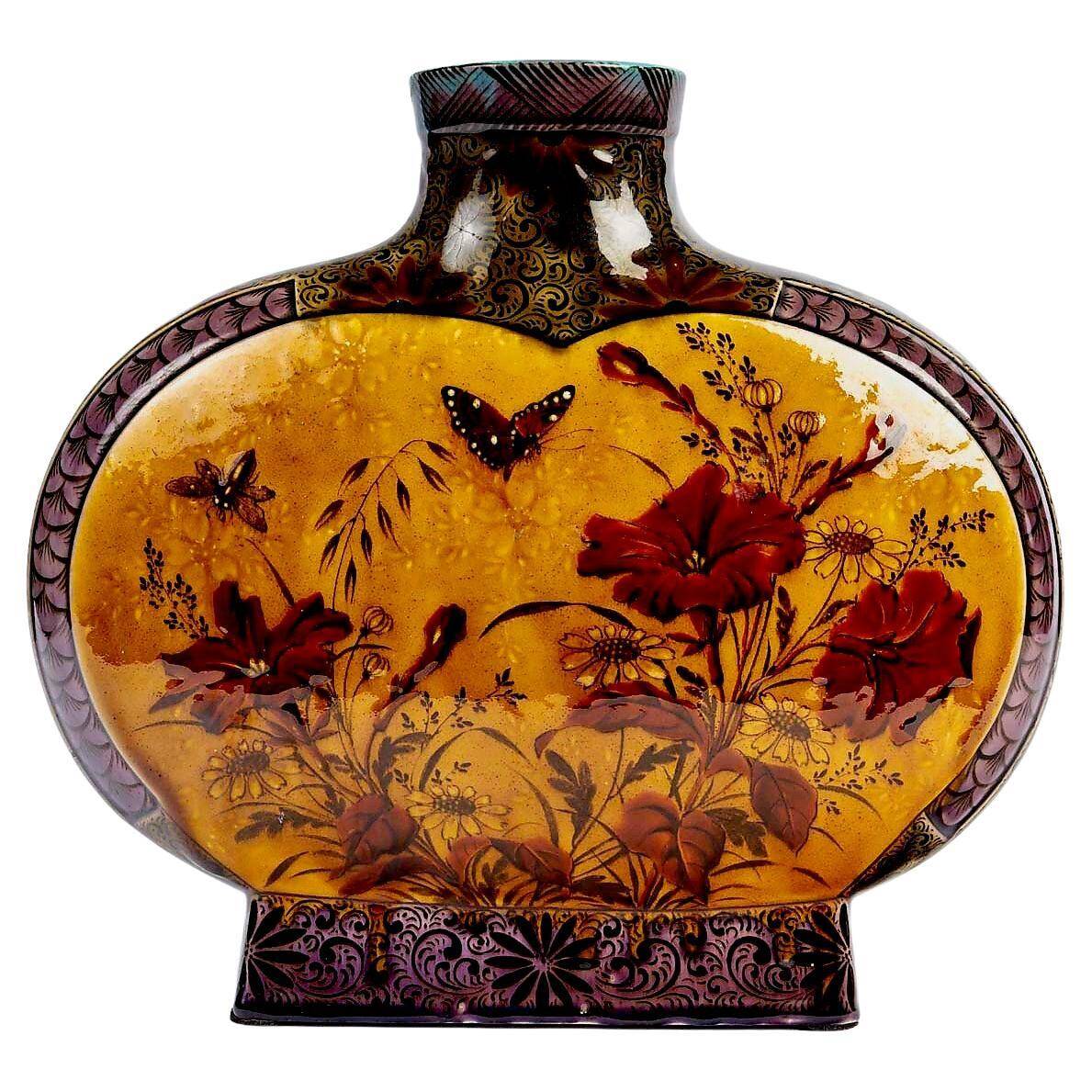 Théodore Deck (1823-1891) Vase. Japonese style in earthenware circa 1885