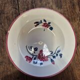 Shallow bowl half porcelain Badonviller rose pattern