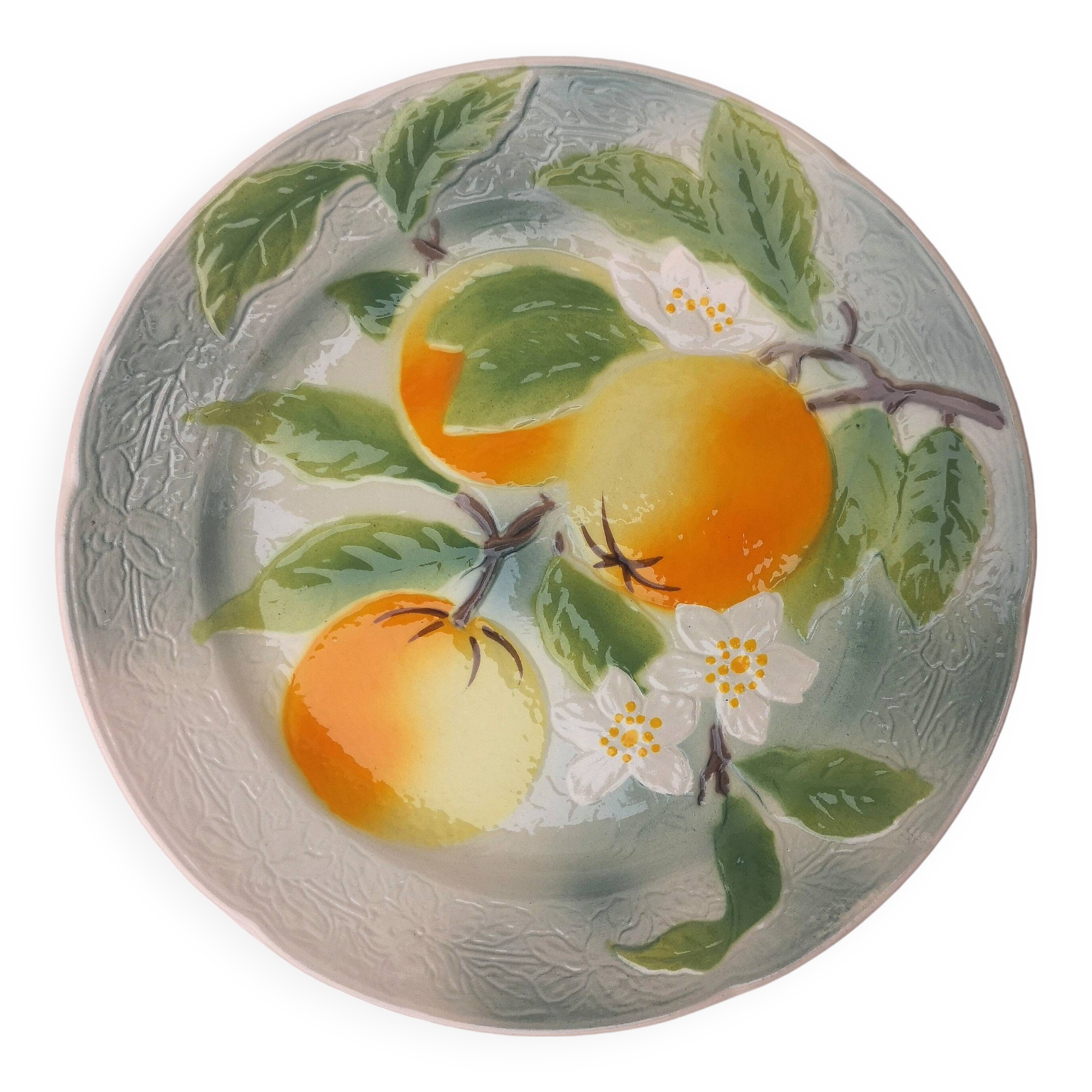 Old barbotine plate, St Clément factory