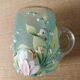 Enamelled glass mug/cup