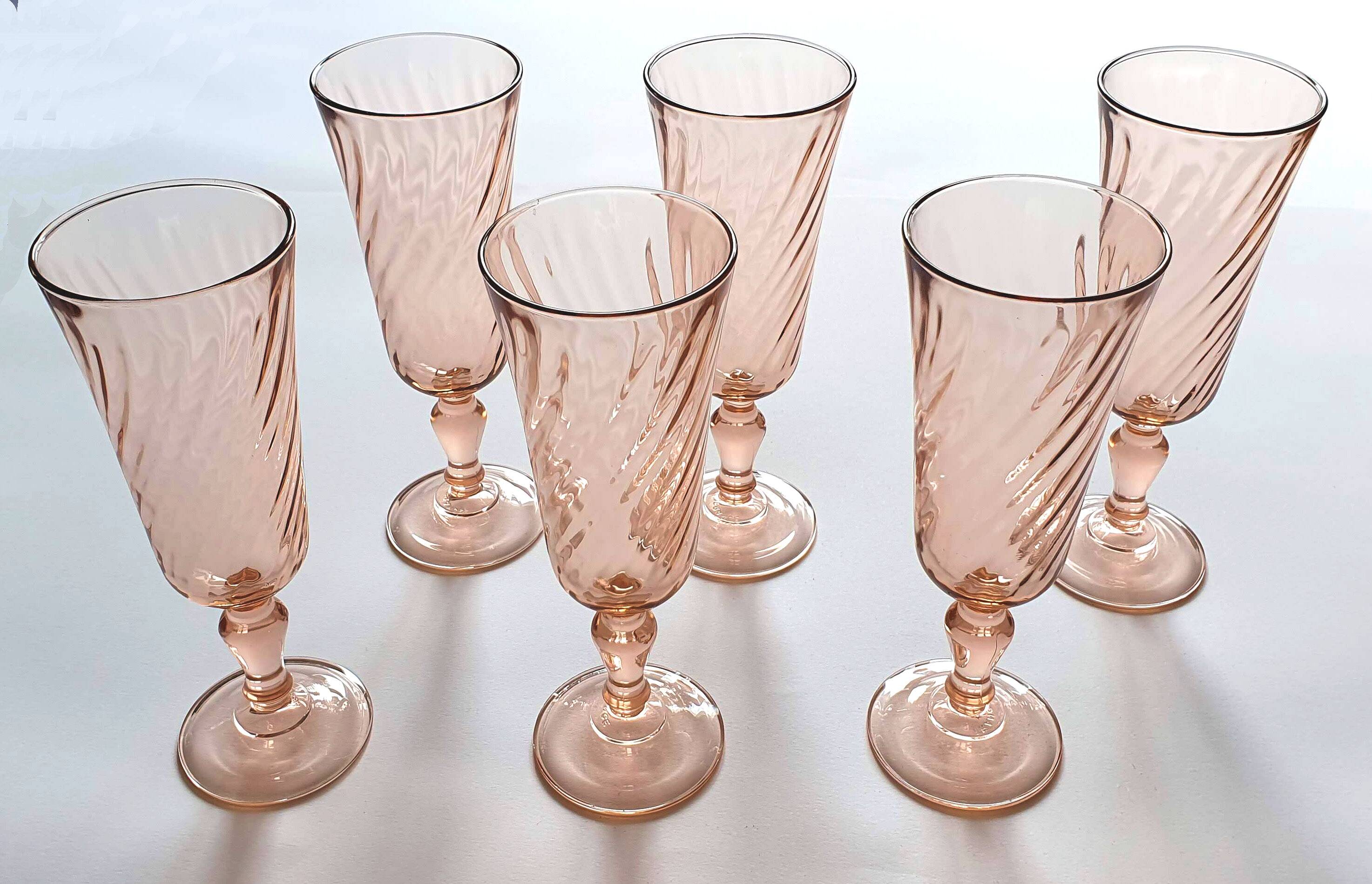 Champagne flutes rosaline swirl arcoroc luminarc