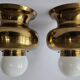 Pair of Brass Flush Mounts, Italy, 1970s