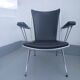 3 armchairs in black leatherette 50s
