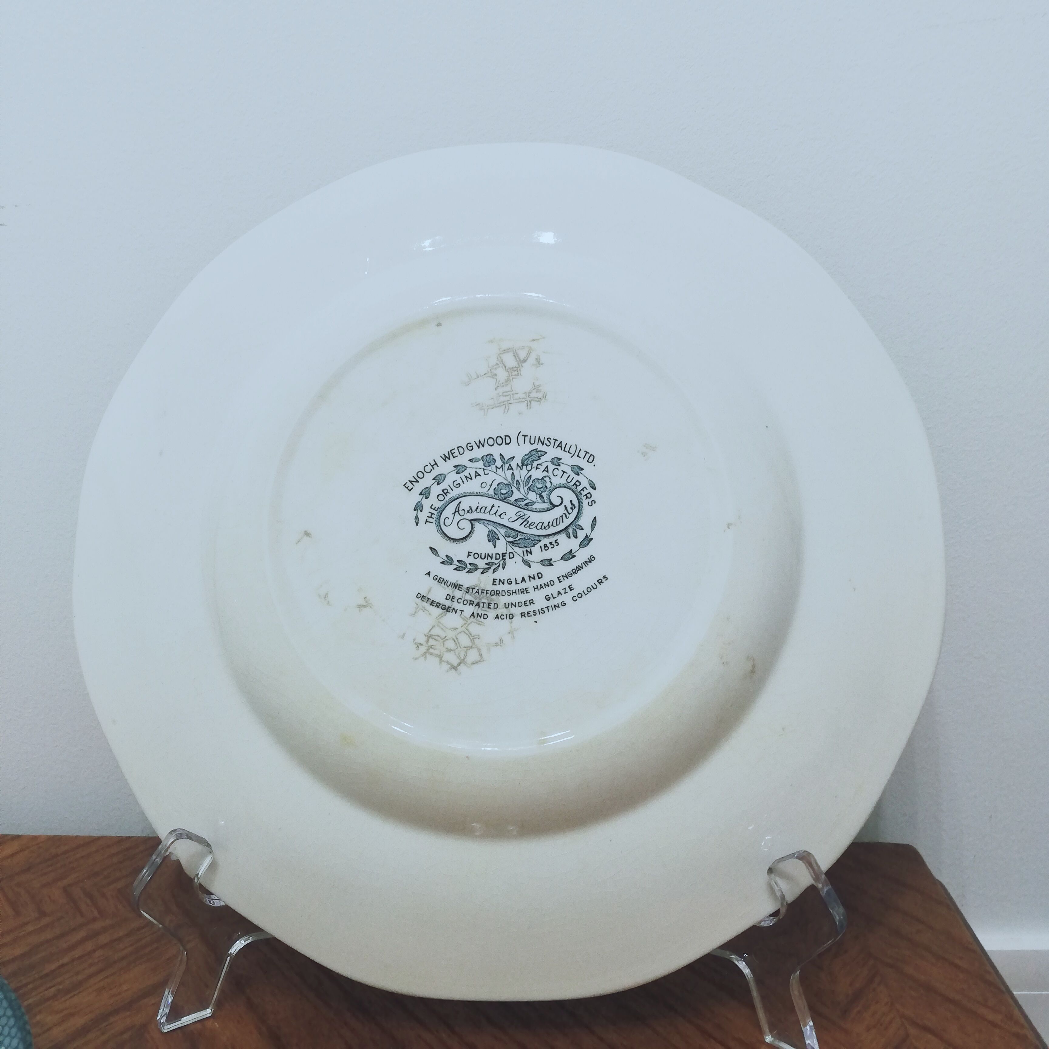 6 earthenware plates Enoch Wedgewood décor "asiatic pheasants"
