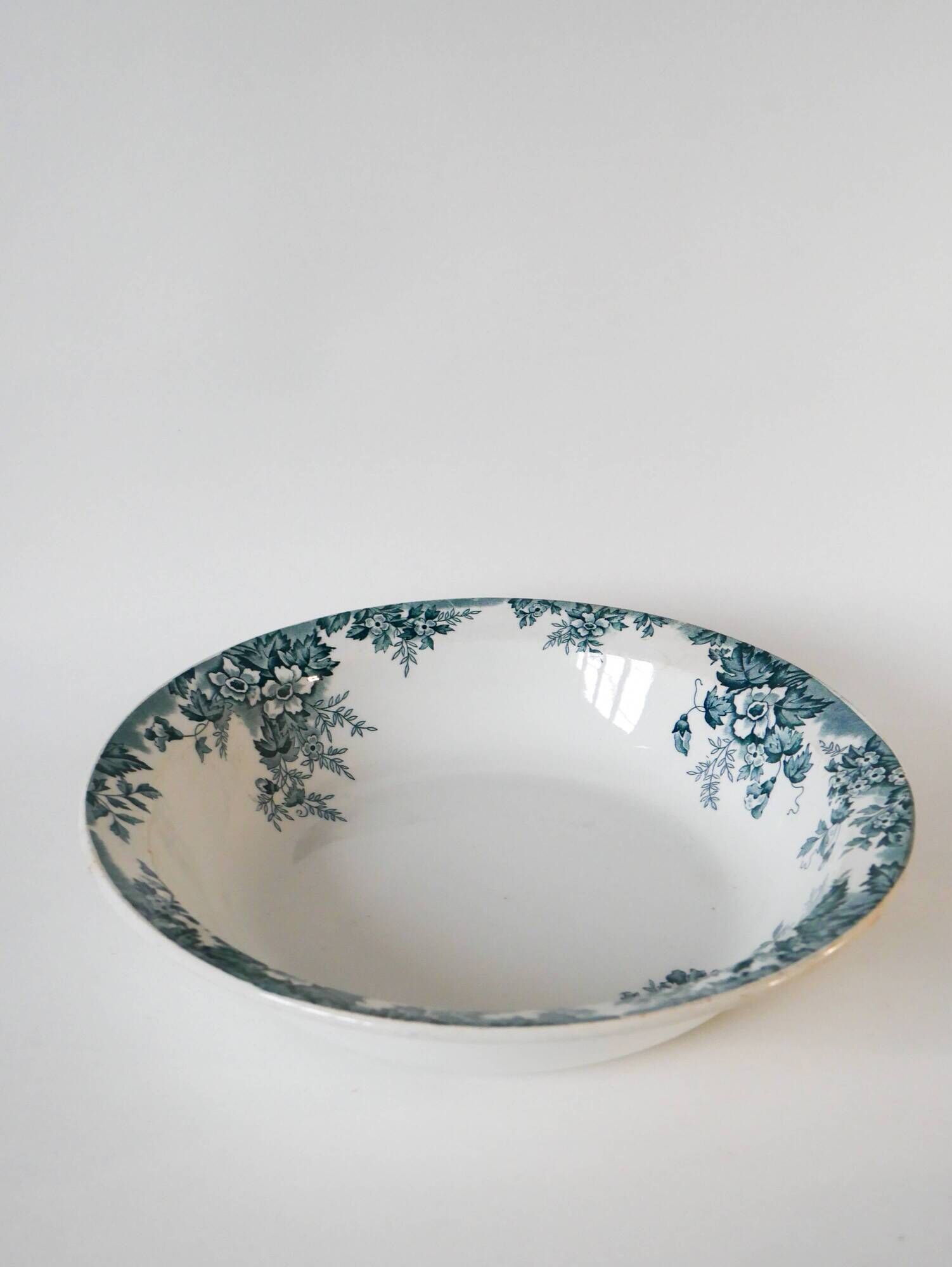 Salad bowl in Iron Earth Saint Amand model Marie-Louise early 20th century