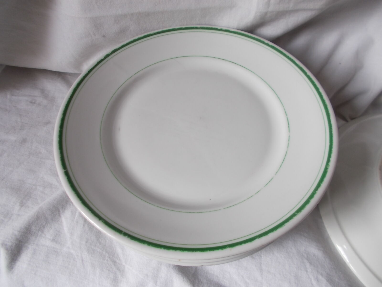 Lot de 6 assiettes blanche et verte