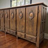 Vintage XL wooden buffet / sideboard / midboard