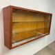 Vintage wall display cabinet in shallow wood / wall cabinet / shelf