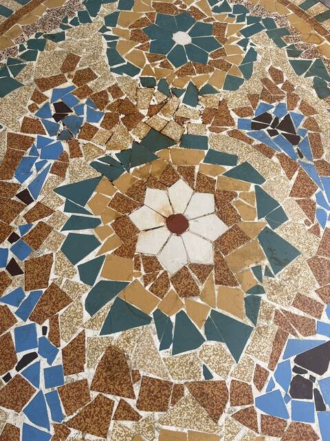 Mosaic garden table, 1950s, craftsman from Drôme