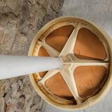 Pair of vintage white metal stools by Bremshey & Co.