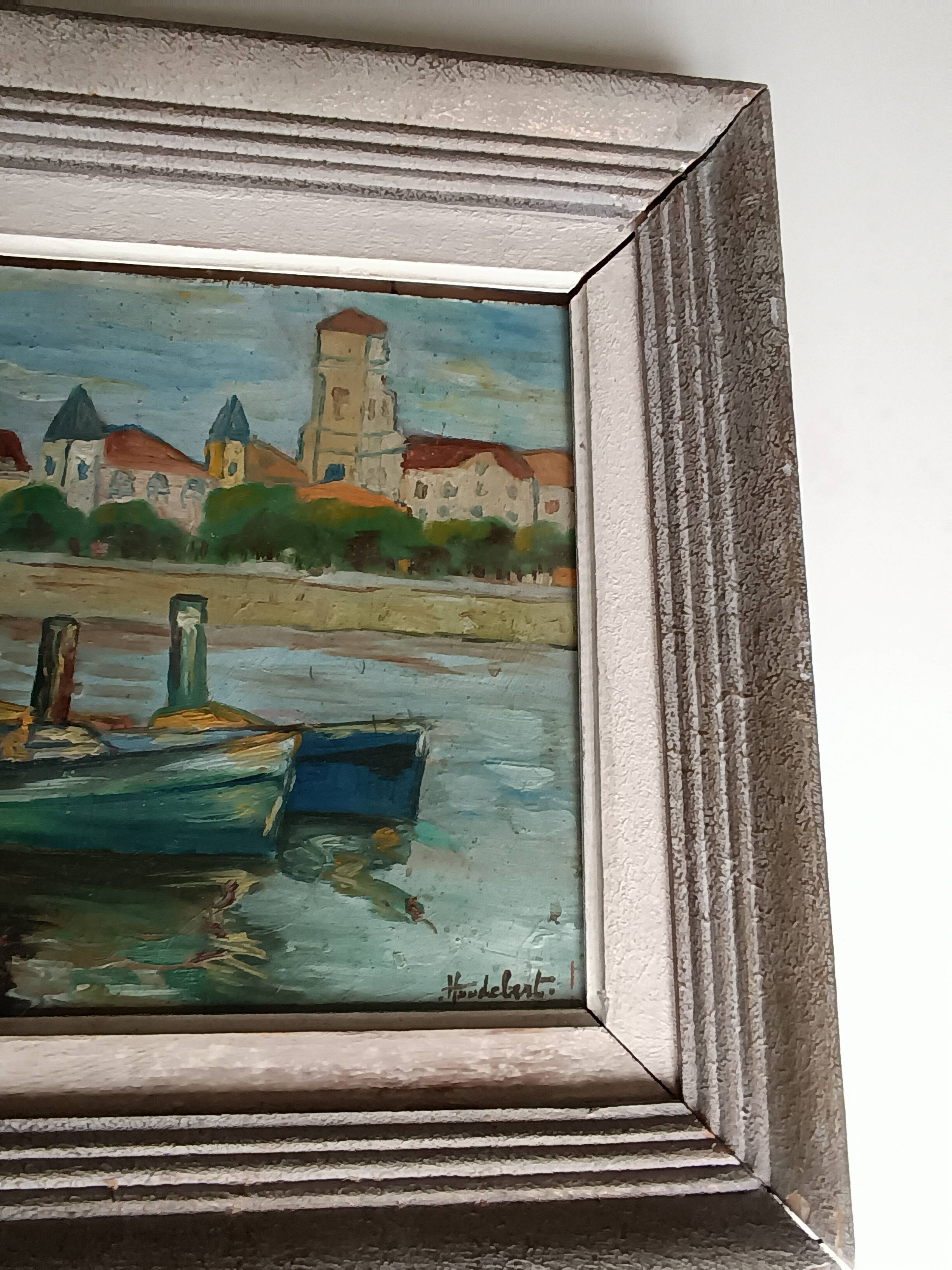 Tableau Huile sur panneau signée Heudebert Saint Jean de Luz