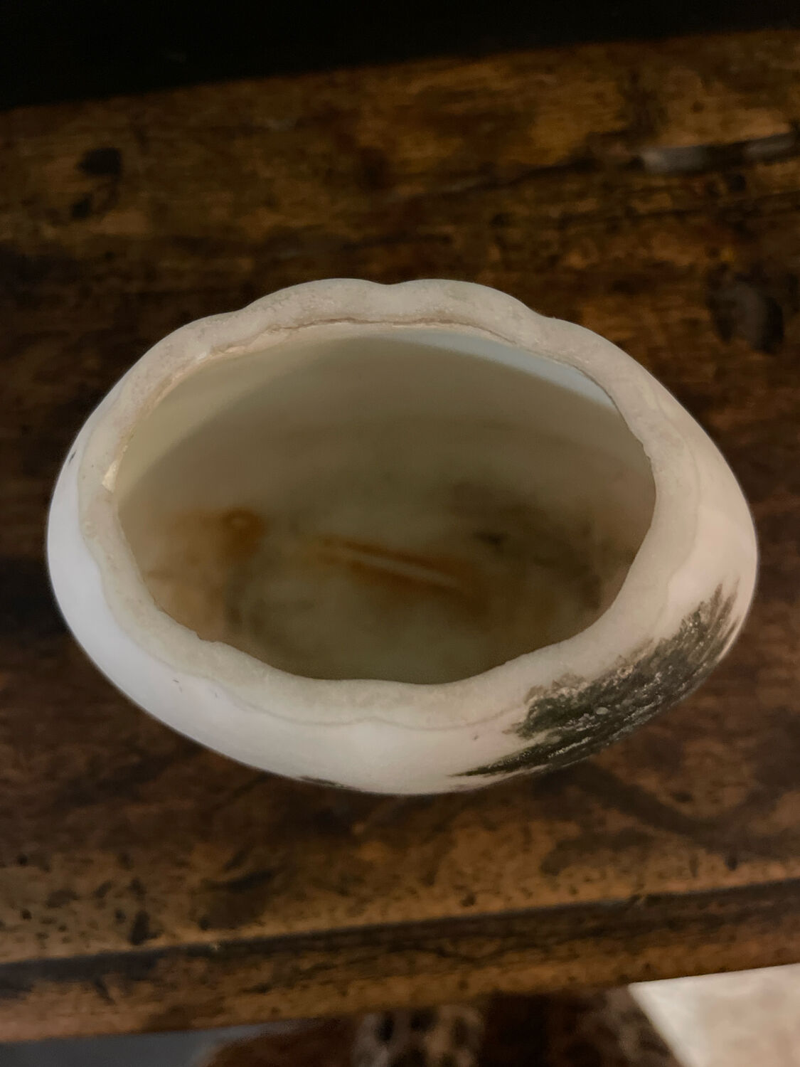 Art Deco opal vase with landscape decor