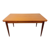 Vintage Scandinavian style rectangular dining table from the 50s 60s in teak with extensions