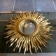 Large sunburst mirror, witch's eye shape, 50cm diameter, convex, vintage 1960s