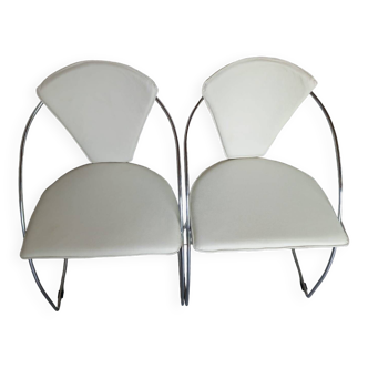 Ensemble de deux chaises italiennes, Plurima, années 1980