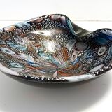 Black Murano Glass "Tutti Frutti" Ashtray / Vide-Poche attr. to Avem