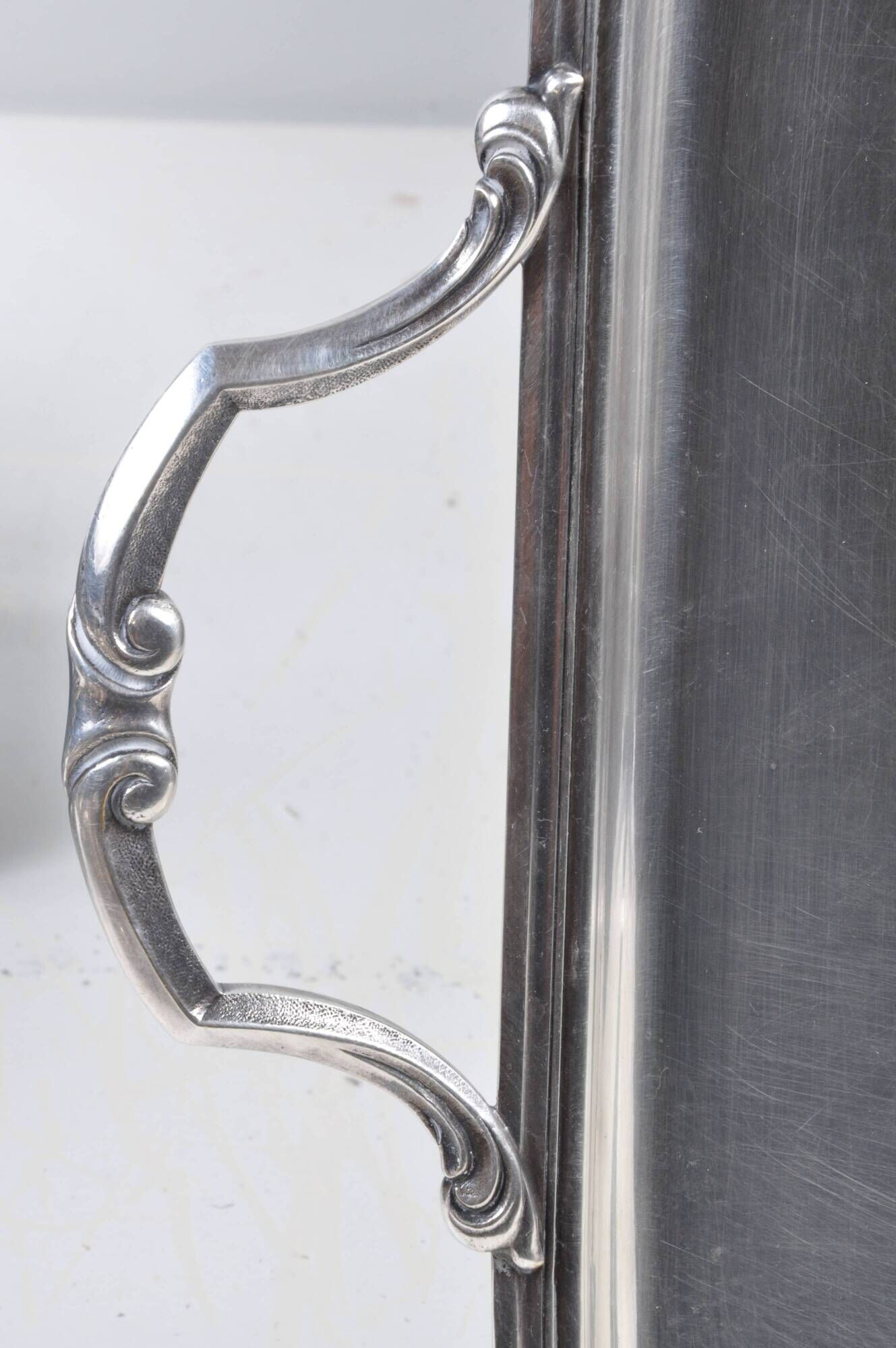 Antique silver-plated serving tray / 60 cm / 45 cm, hallmarks