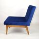 Vintage Blue Velvet Lounge Chair, 1970s